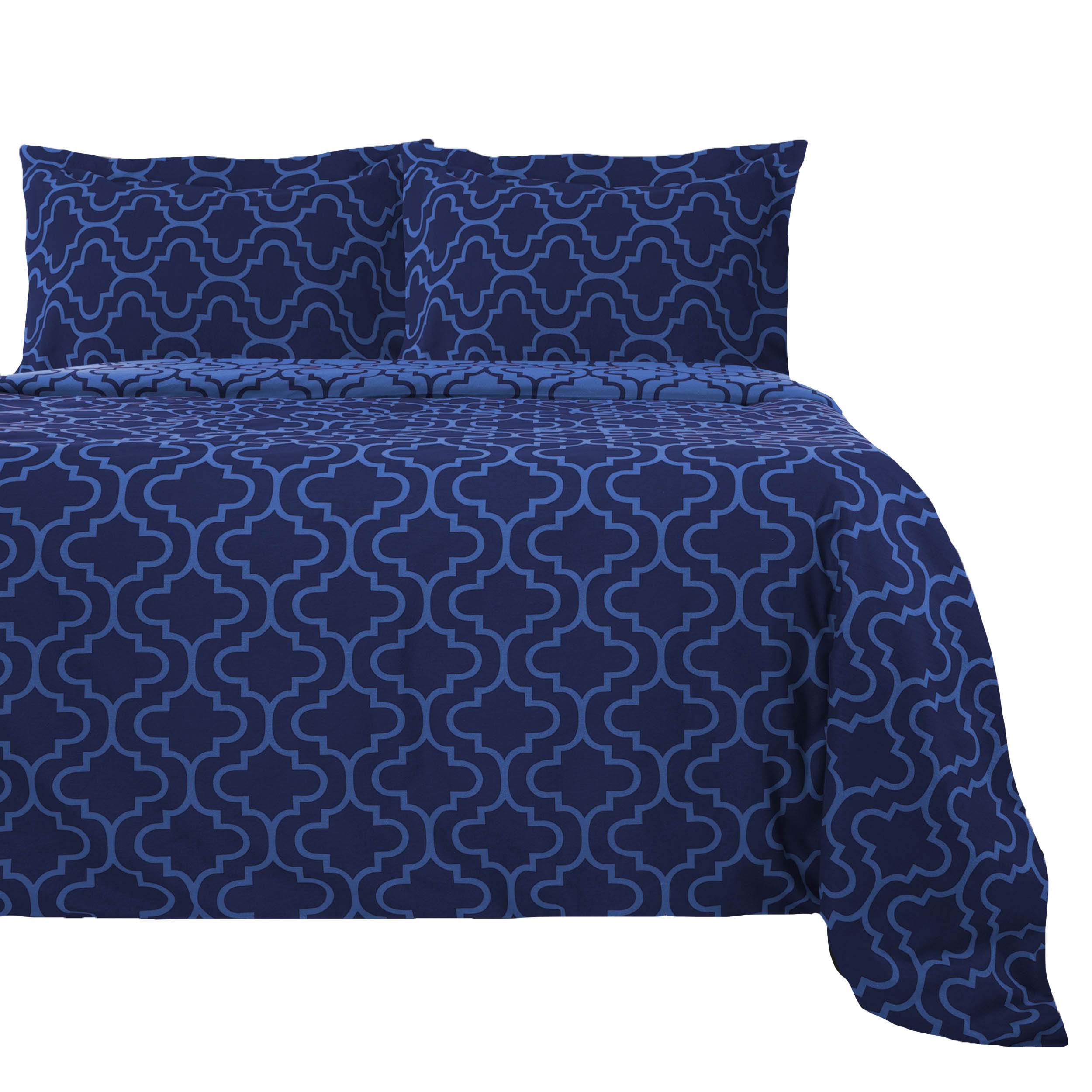 Premium Cotton Flannel Trellis Duvet Cover Set - Soft & Cozy Queen/King Size Bedding - Perfect for Winter Warmth & Farmhouse Bedroom Decor