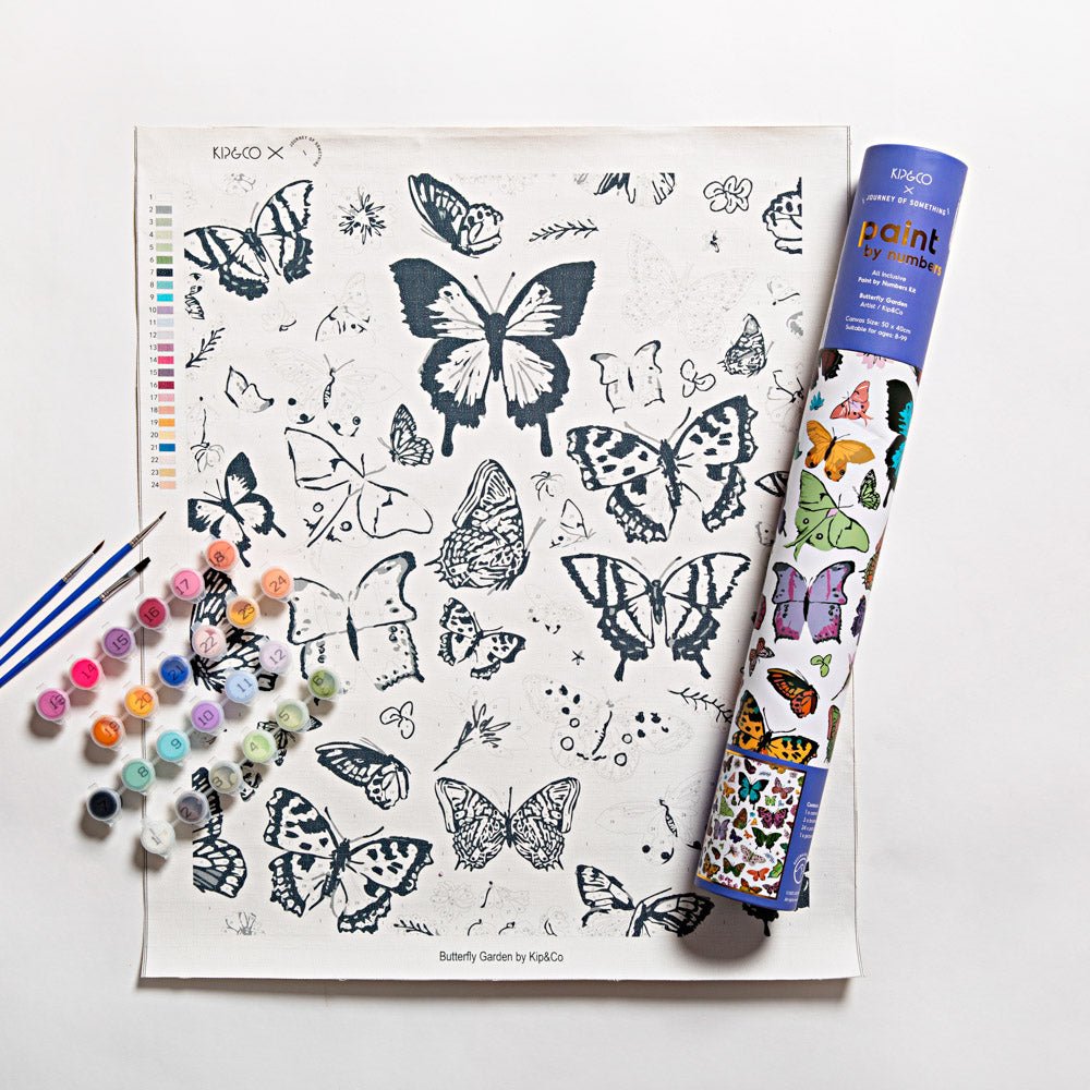 Butterfly Garden Paint by Numbers Kit for Adults - DIY Art Painting Set for Relaxation & Home Decor