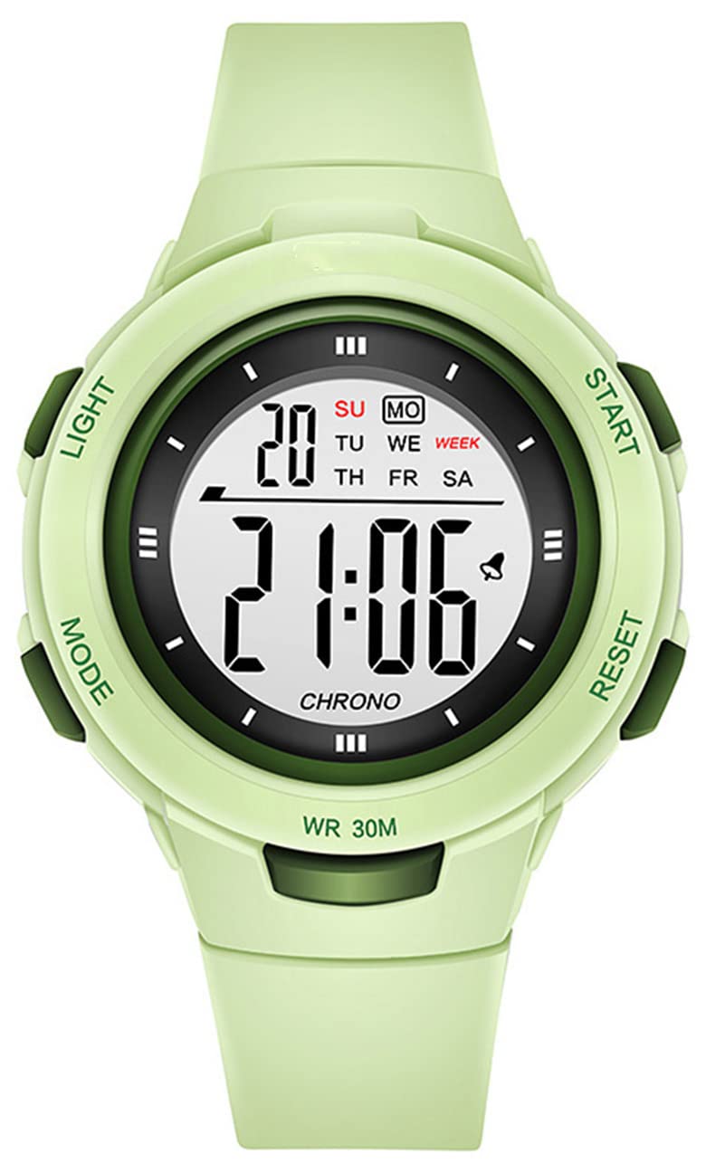 Women's LED Digital Sports Watch - 5Bar Waterproof, Alarm Clock, Silicone Strap - Perfect for Running, Gym Workouts & Outdoor Activities