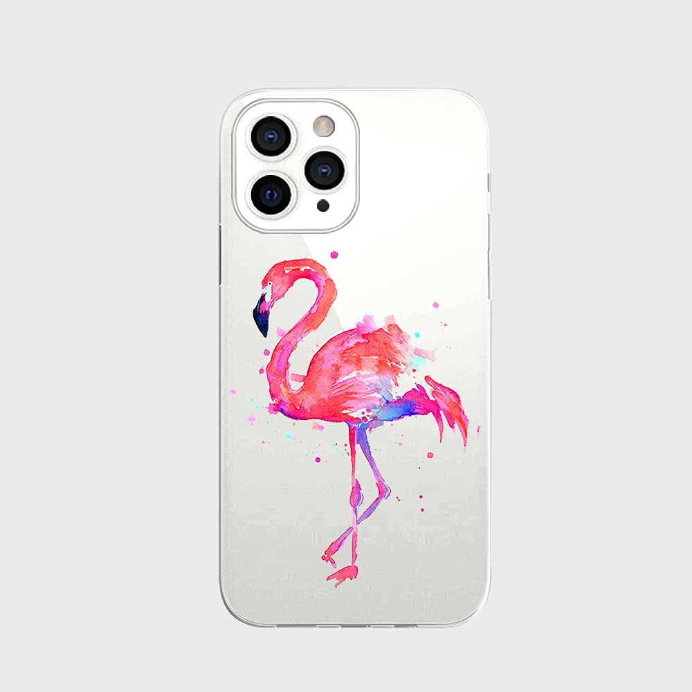 iPhone 13 Pro Max Case (6.7 Inch) - Cute Pink Flamingo Design TPU Protective Clear Cover for Women & Girls | Shockproof Slim Fit Case with Animal Pattern | Perfect for Everyday Use, Travel & Gift Giving