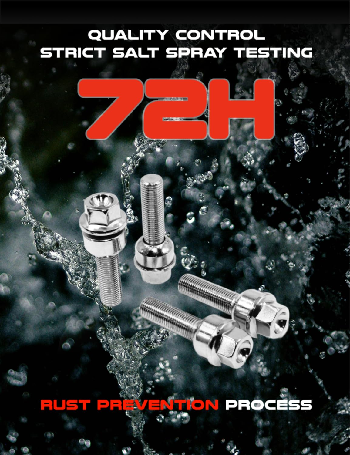 Porsche Lug Bolts 14x1.5mm Set of 20 - Chrome Ball Seat Washers for Factory Wheels & Performance Tires
