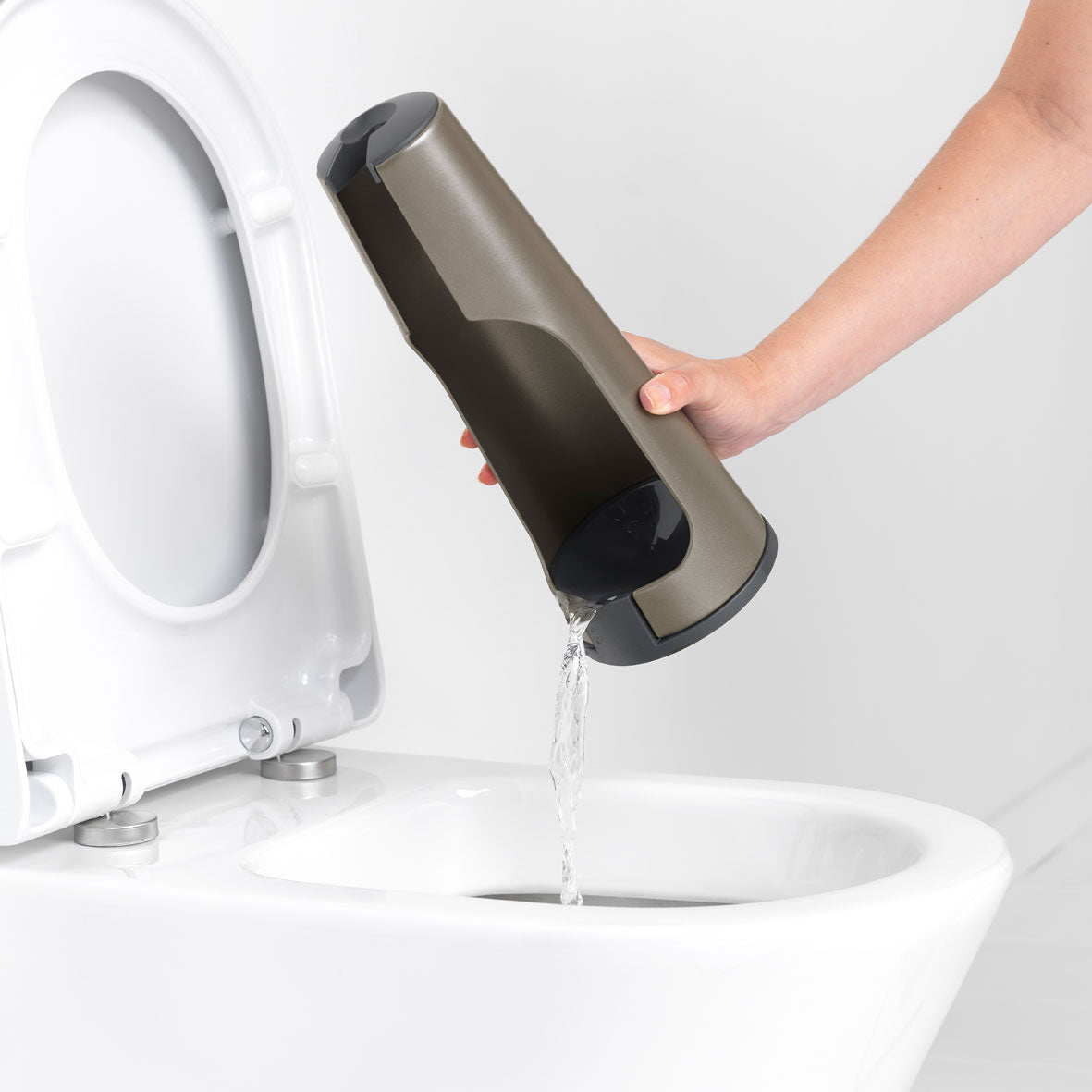 Brabantia Toilet Brush and Holder Set - Stainless Steel Bathroom Cleaning Tool with Hygienic Stand - Perfect for Modern Homes, Apartments, and Guest Bathrooms