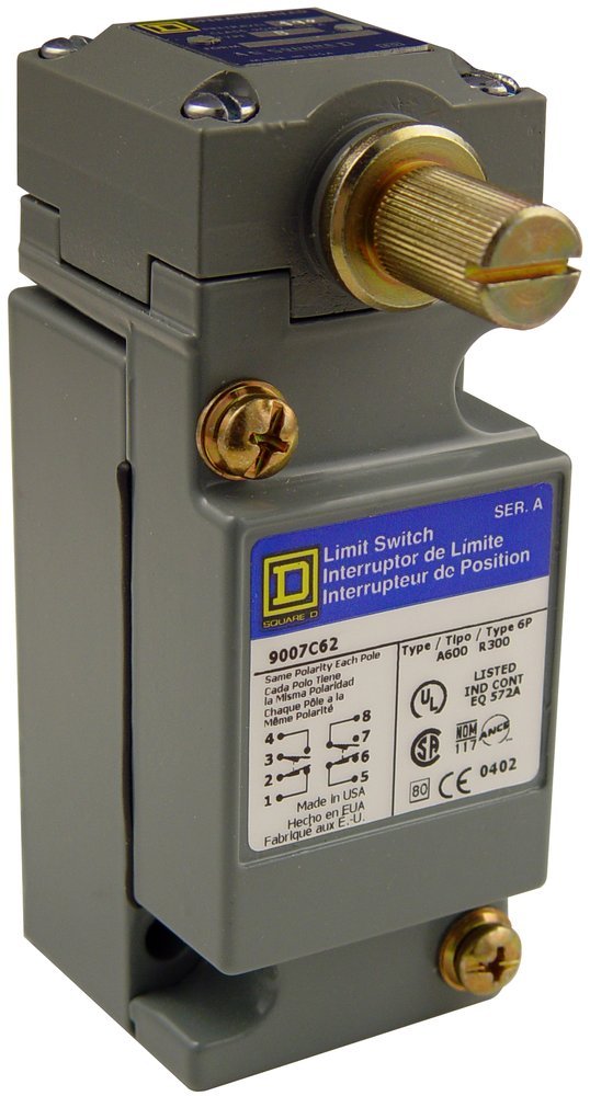 Heavy Duty NEMA Limit Switch 9007C62C by Telemecanique - 2 Pole Standard Operation Rotary Head - Ideal for Industrial Automation & Machine Safety Applications