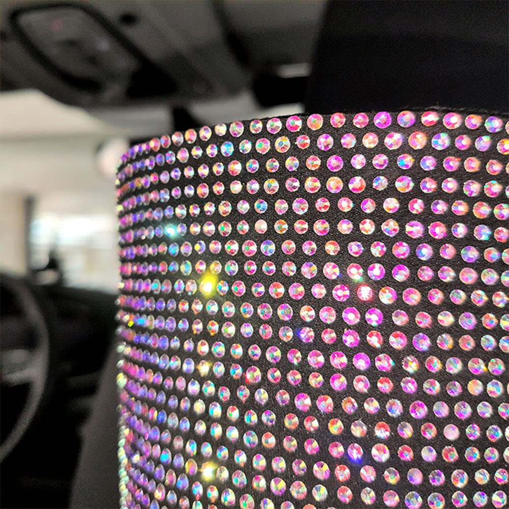 Bling Car Garbage Trash Can - Glitter Diamond Hanging Trash Bin, Multifunctional Organizer Storage Box for Vehicles (Colorful) | Perfect for Car, SUV, Truck & Road Trips