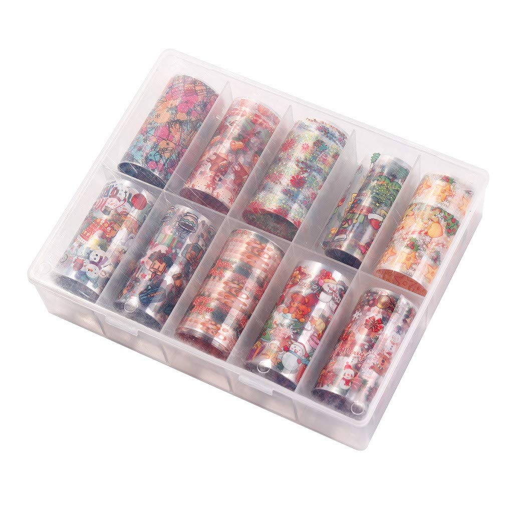 Festive Christmas Nail Stickers Set - Cute Floral Star Nail Polish Wraps for Women | Holiday Party, Gift Giving, DIY Manicure at Home