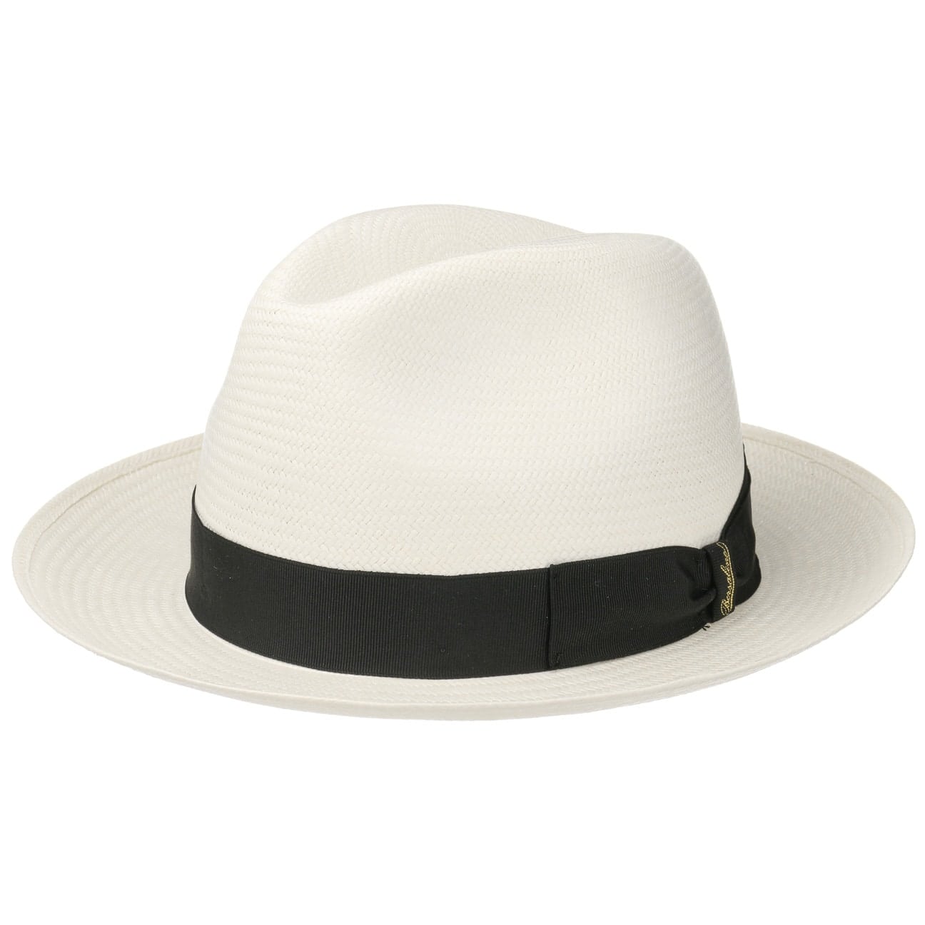 Borsalino Small Panama Hat with Grosgrain Trim - Classic Summer Straw Hat for Women, Beach Vacation, Garden Party & Outdoor Events