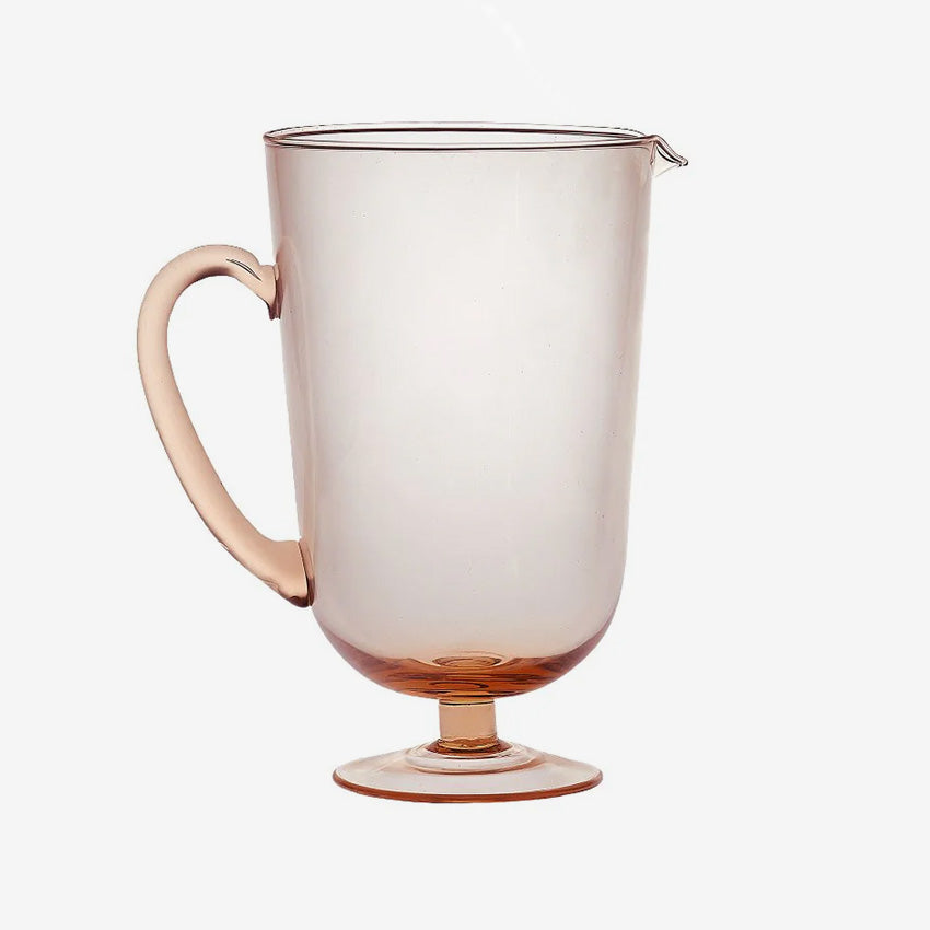 Bitossi Home Handmade Ceramic Footed Pitcher - Elegant Water & Juice Pitcher for Dining, Entertaining & Kitchen Decor | Perfect for Serving Beverages at Parties, Weddings & Home Gatherings