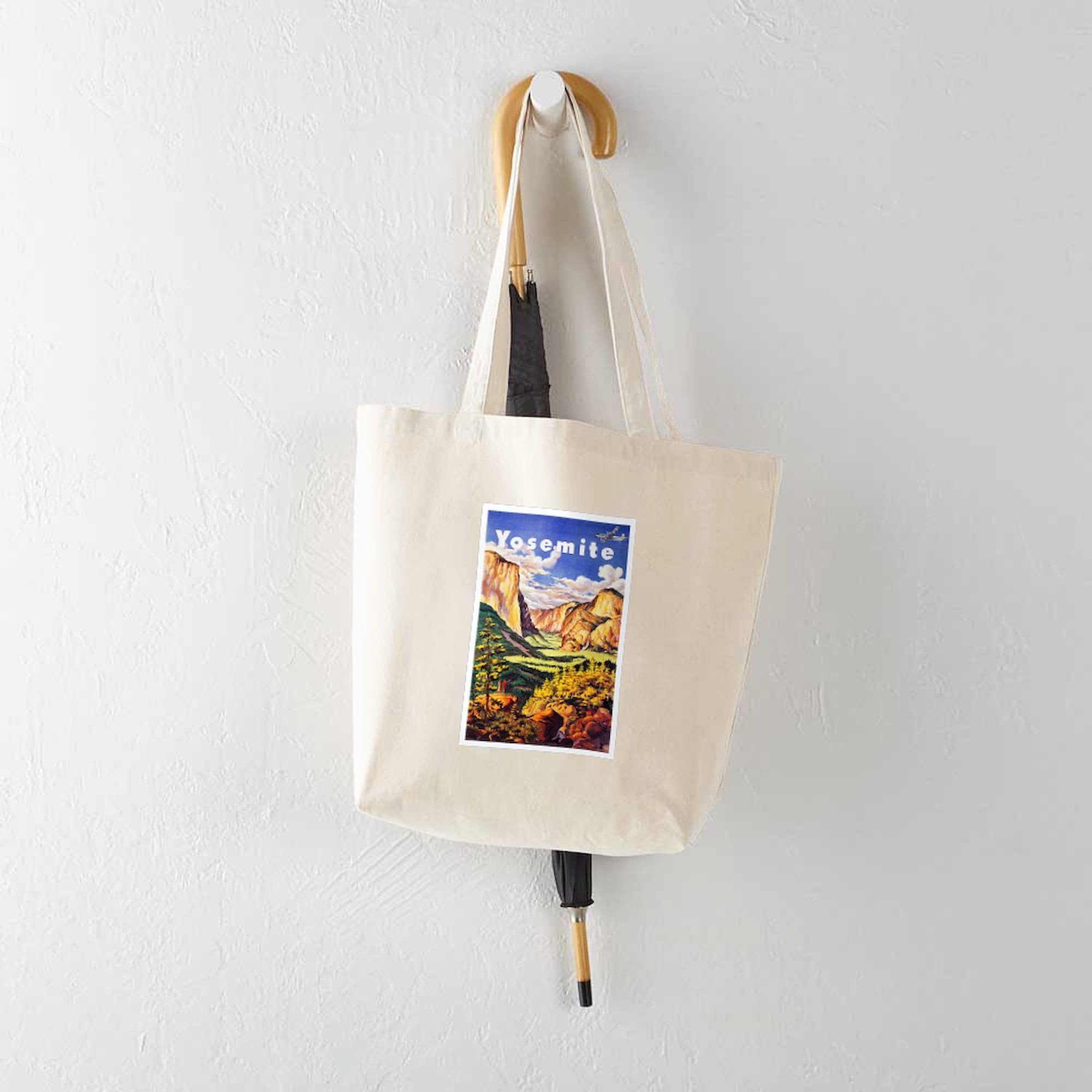 Yosemite Travel Poster Canvas Tote Bag - Eco-Friendly Reusable Shopping Bag for Groceries, Beach & Daily Use | CafePress