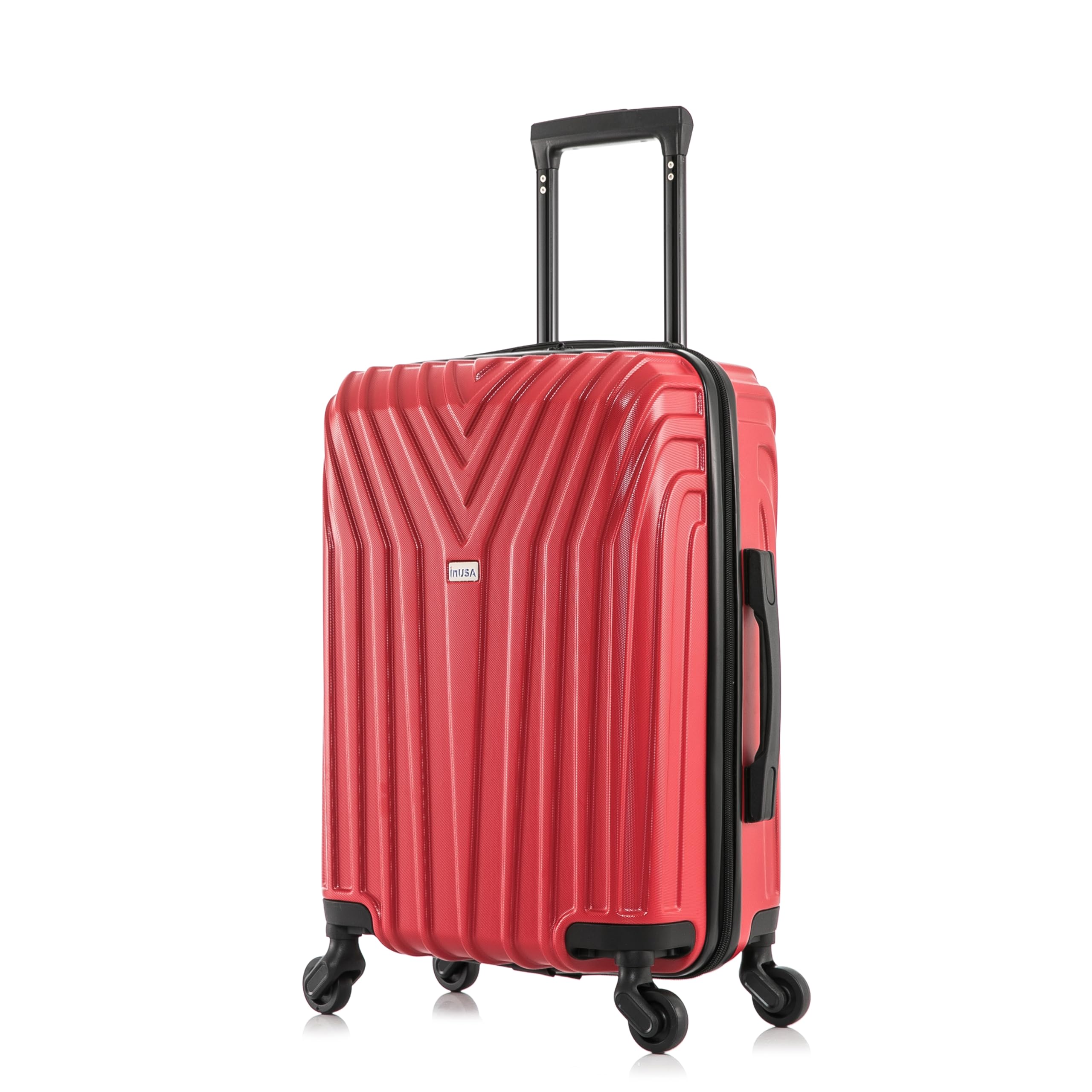 InUSA VASTY 20-Inch Lightweight Hardshell Spinner Luggage - Durable Carry-On Suitcase with Telescopic Handle & 360° Wheels (Red) - Perfect for Business Trips, Weekend Getaways & Air Travel