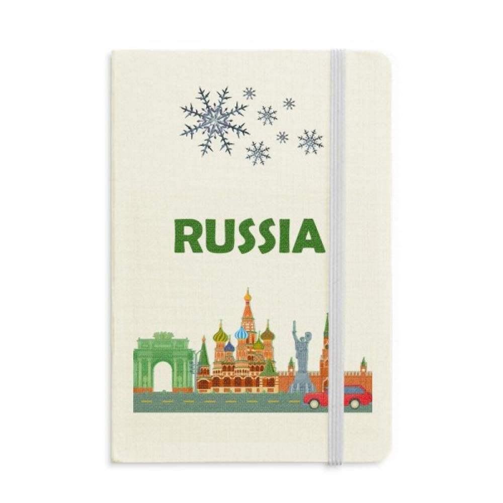 Kremlin Sculpture Russia Graffiti Notebook - Thick Lined Journal with Snowflakes Winter Design for Writing, Sketching & Gift Giving