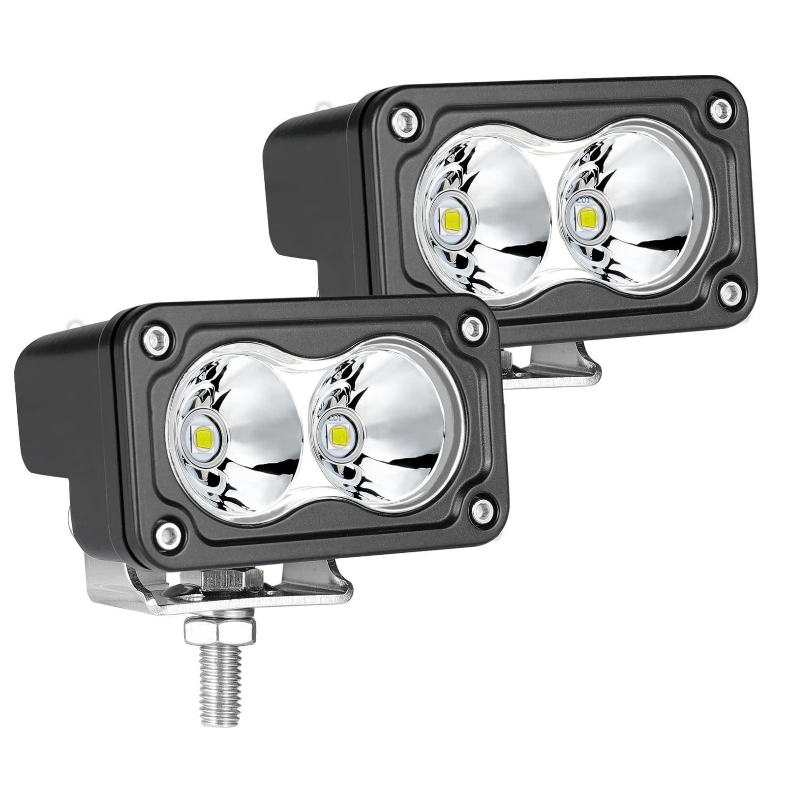 2Pcs 40W 3 Inch LED Pod Lights - Super Bright Off Road Spot Light & Work Light for Truck, ATV, UTV, Motorcycle, Boat - Waterproof Fog Light & Bumper Light for Night Driving, Camping, Hunting & Offroad Adventures