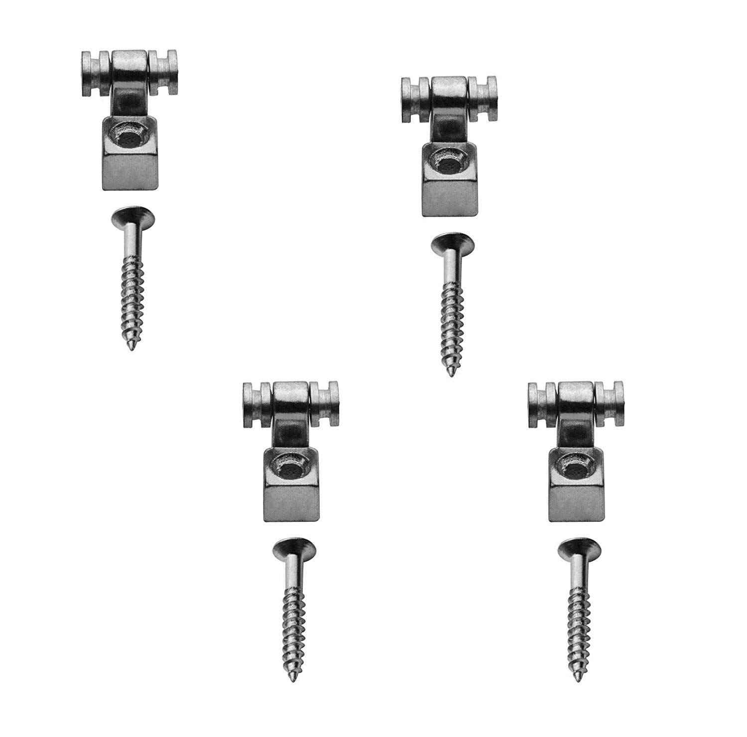 Roller String Tree Guides Retainer (4 Pack) - Chrome for Fender Stratocaster & Telecaster Electric Guitars - Perfect for Smooth String Action & Stable Tuning