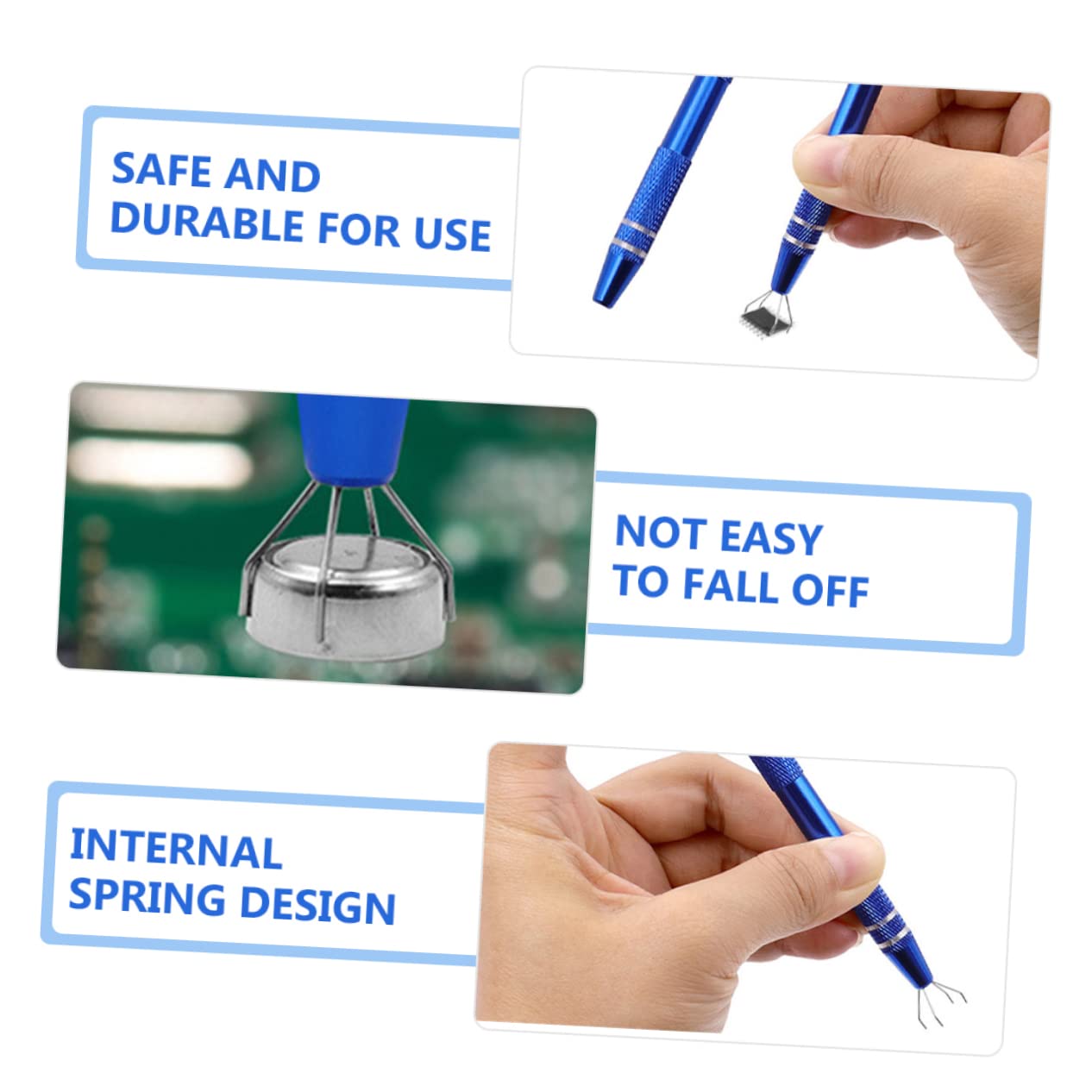 4-Jaw Pickup Tool for Electronics - IC Chip Extractor & PCB Holder for Precision Work