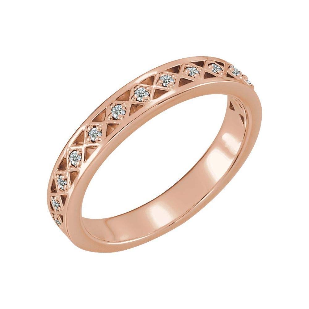 1/8 Cttw Diamond Stackable Wedding Anniversary Ring Band (.13 Cttw) - 20.7mm Width - Elegant Gift for Her, Perfect for Anniversaries, Engagements & Special Occasions