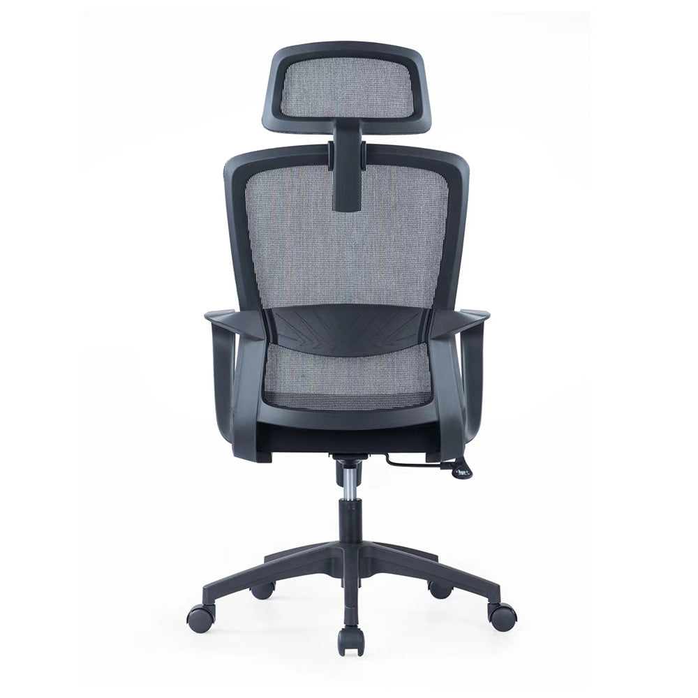 MILOS II Black Mesh Office Chair - Ergonomic High Back Executive Chair with Adjustable Lumbar Support for Home & Office Workspace Comfort