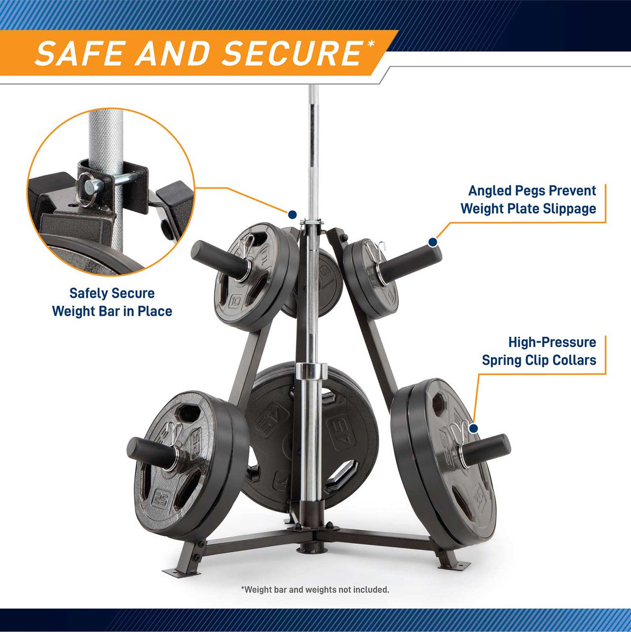 Marcy 6 Peg Olympic Weight Plate Tree & Vertical Bar Holder - Heavy Duty Gym Equipment for Weight Plates & Barbells Storage | Perfect for Home Gym, CrossFit & Commercial Fitness Centers