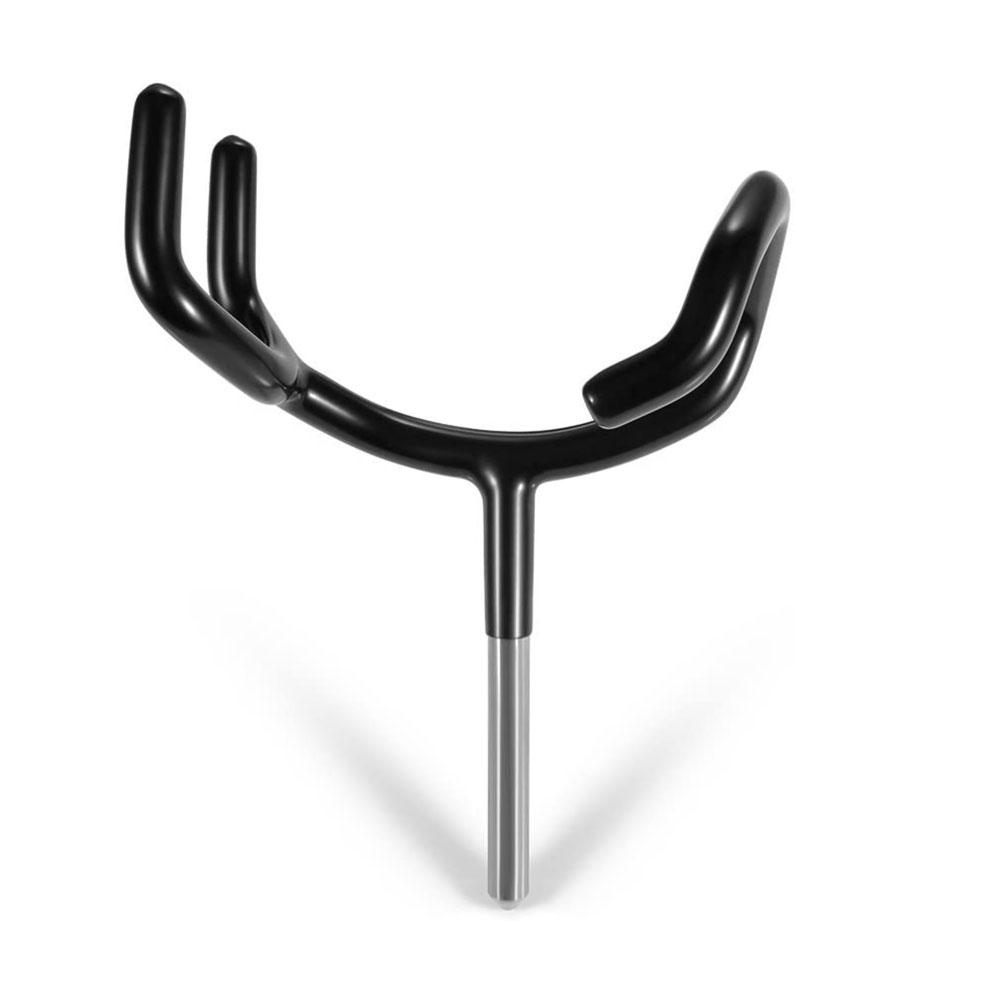 **Black Boom Pole Support Holder for C Stands & Microphone Stands – Perfect for Studio, Film, and Live Sound Recording**