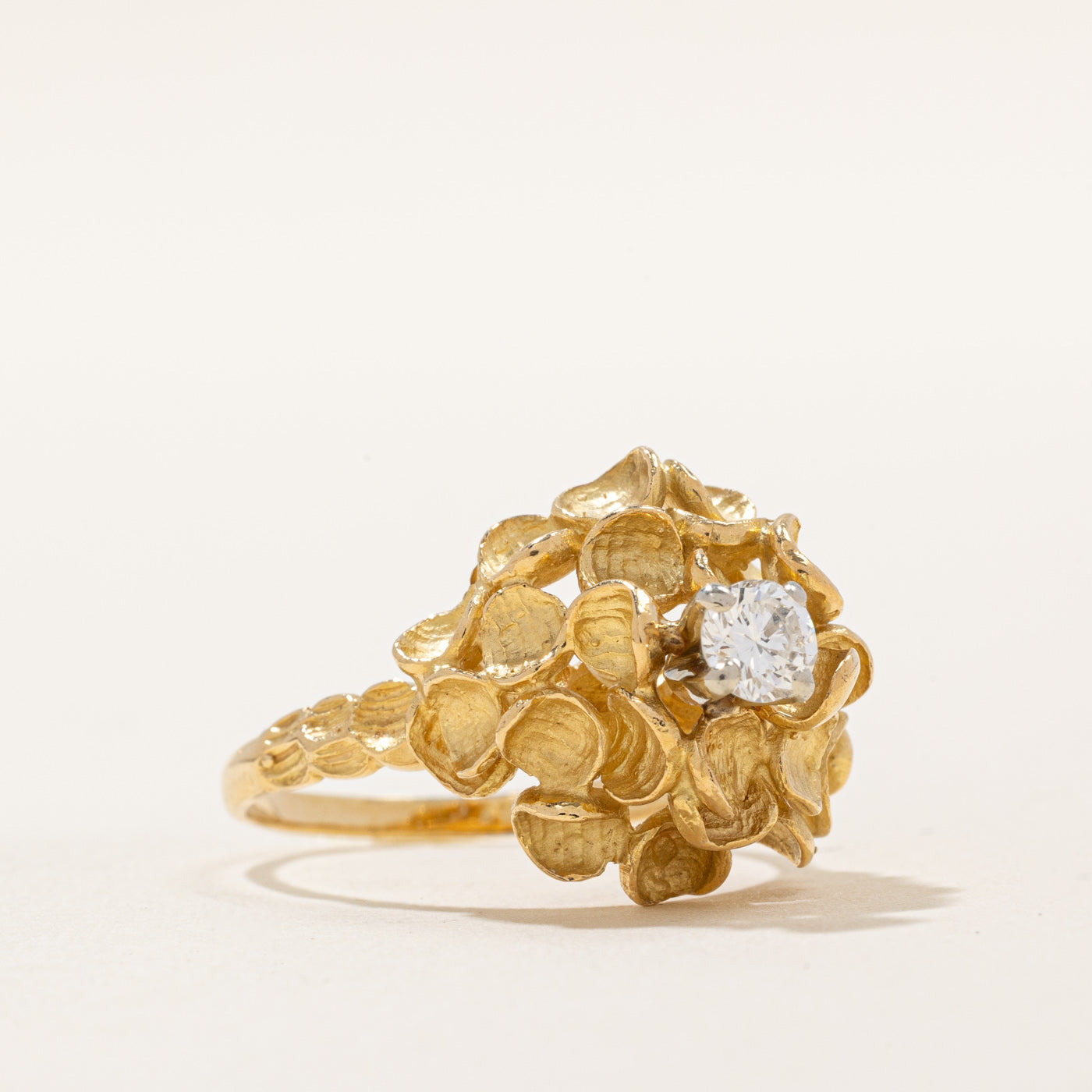 0.28ct High Set Diamond Cocktail Ring for Women, Size 7.5 - Elegant Party & Evening Wear Jewelry for Special Occasions
