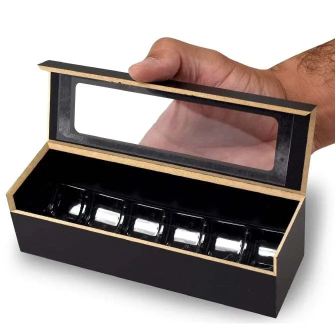 Premium Wooden Macaron Gift Box with 6-Slot Divider - Perfect for French Pastry Storage, Wedding Favors & Dessert Presentation