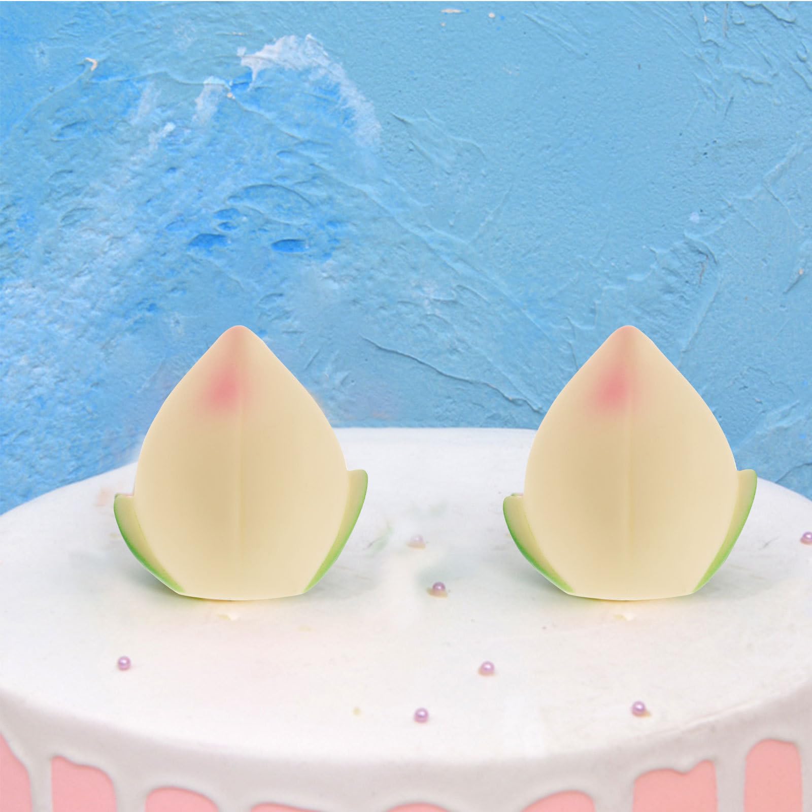 5PCS Longevity Peach Cake Topper Set - Vinyl Birthday Cake Decorations for Elderly & Senior Birthday Parties - Chinese Style Happy Birthday Ornaments - Perfect for Milestone Celebrations & Cultural Events