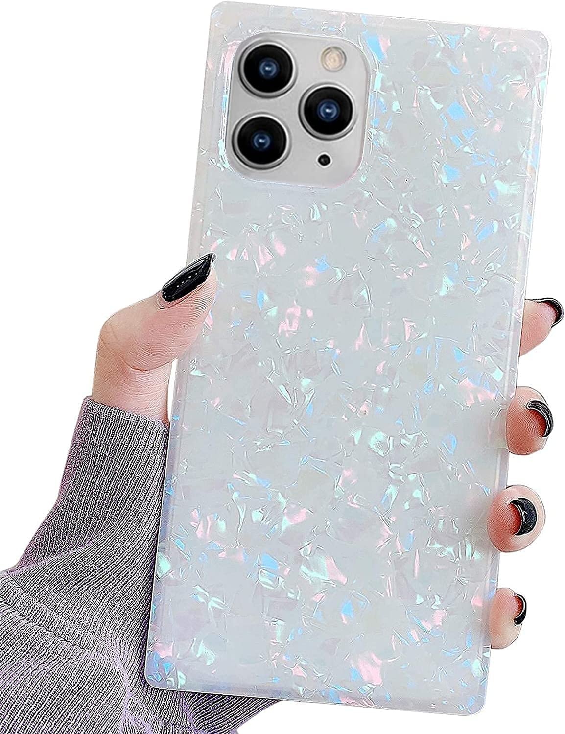 **YTanazing Glitter Square Phone Case for iPhone 11 Pro Max - Sparkle Bling Cute Slim Soft Silicone Gel Cover for Women | Colorful Protective Case for Everyday Use & Fashion**