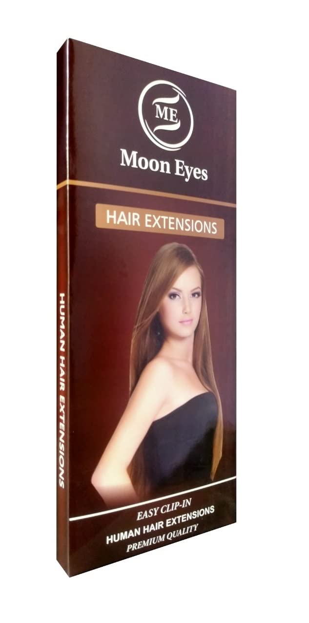 MoonEyes 24 Inch Straight Clip-In Hair Extensions for Women - 5 Piece Set, Natural Brown, Feels Like Real Human Hair | Perfect for Daily Wear, Parties & Special Occasions