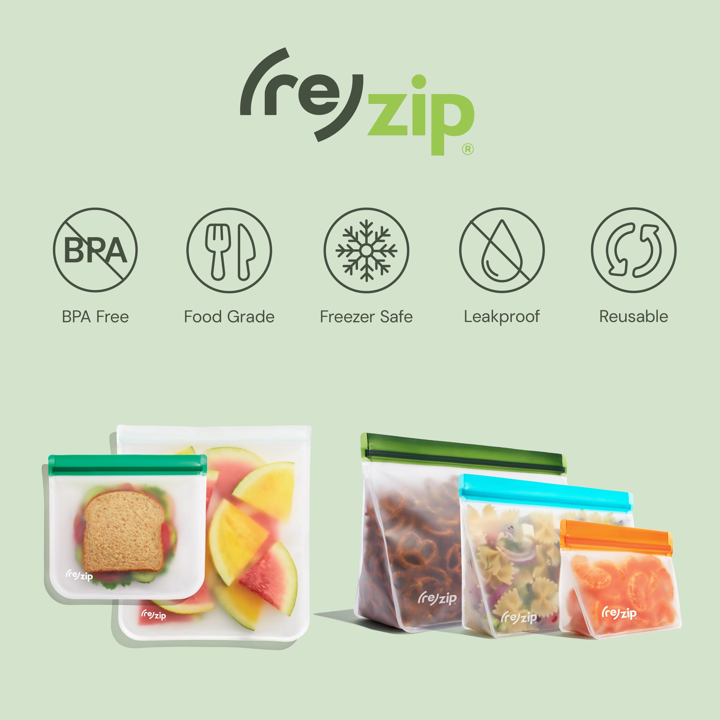 Rezip 3-Piece TSA-Approved Travel Toiletry Bags Set | Leakproof Stand-Up Cosmetic & Electronics Organizer for Carry-On Luggage | Perfect for Air Travel, Business Trips & Vacation Packing