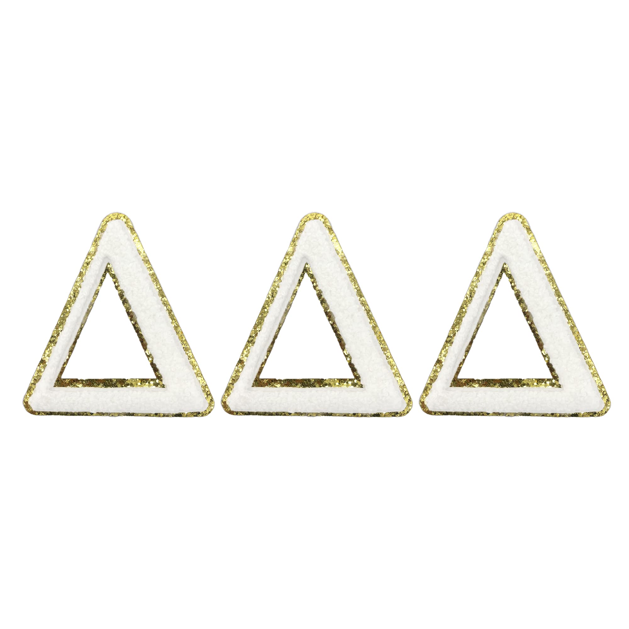 Delta Delta Delta Sorority Iron-On Greek Letter Chenille Patch Set - Perfect for Jackets, Bags & DIY Greek Apparel Customization