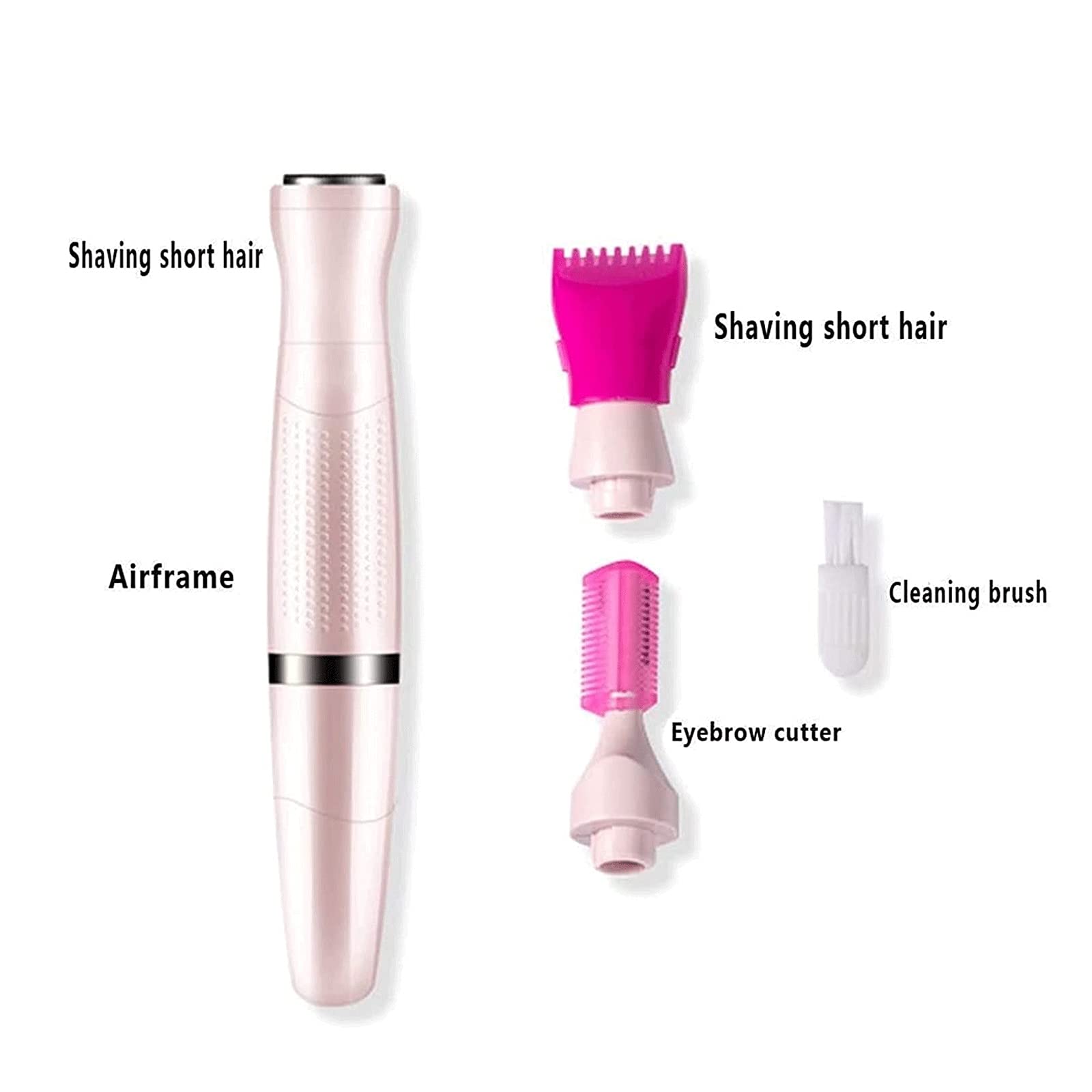 Electric Epilator for Women - 3-in-1 Hair Removal & Shaving System, Waterproof Bikini Trimmer, Nose Hair, Armpit & Eyebrow Shaver for Smooth Skin - Perfect for Travel, Home Spa & Daily Grooming (White)