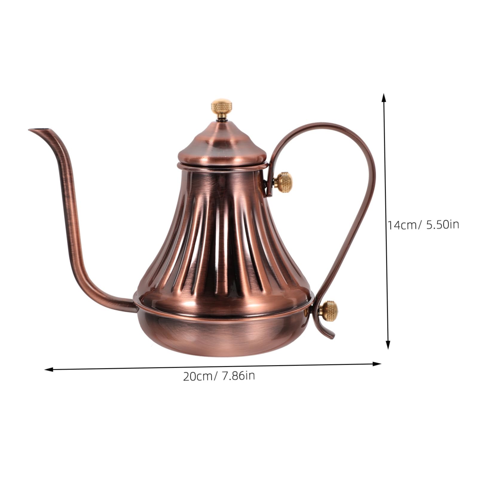 Premium Cabilock 420ml Stainless Steel Gooseneck Kettle - Whistling Stovetop Teapot for Pour Over Coffee & Tea Brewing | Heavy Duty Bronze Hot Water Kettle Perfect for Home, Office & Camping Use