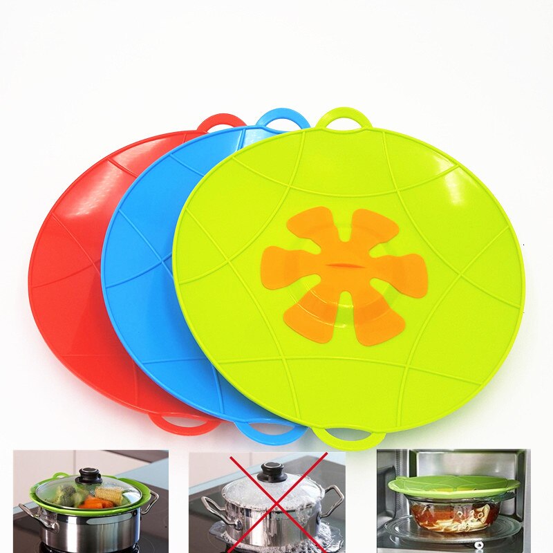 LUCIANO GOURMET 12.75 Inch Anti Boil Over Silicone Lid for Pots and Pans - 70299 - Perfect for Cooking, Boiling, and Simmering Without Mess