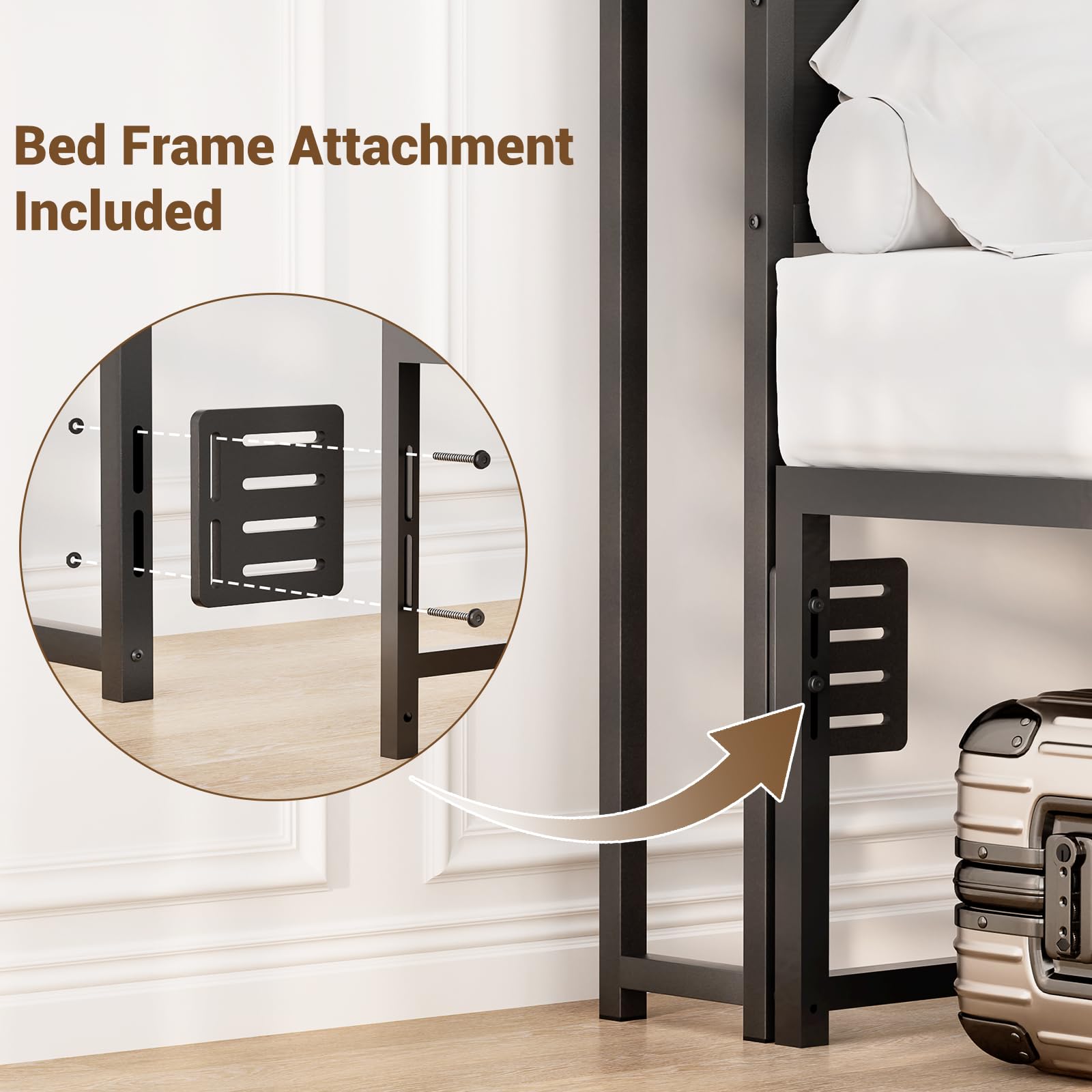 Aheaplus Full Size Headboard with USB Ports, Power Outlets & LED Lights - Adjustable Height, Storage Shelf, Sturdy Metal Frame - Perfect for Bedroom, Dorm, Guest Room (Black)