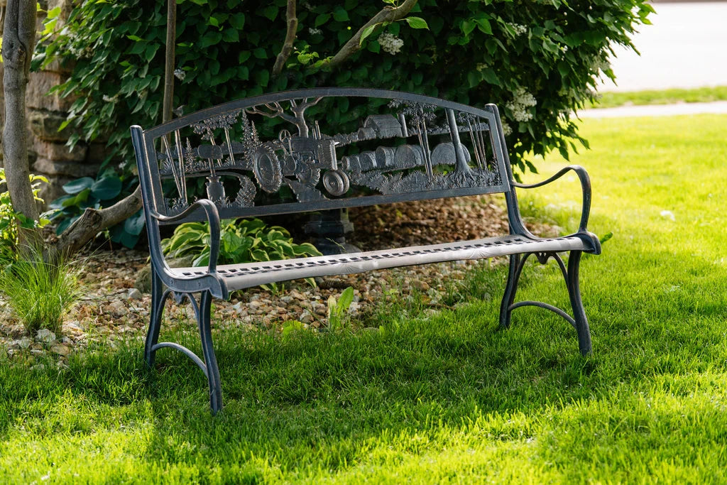 Rustic Outdoor Farmhouse Bench - Solid Wood Garden Seating for Patio, Porch, and Backyard Decor | Perfect for Farmhouse Style Outdoor Living Spaces