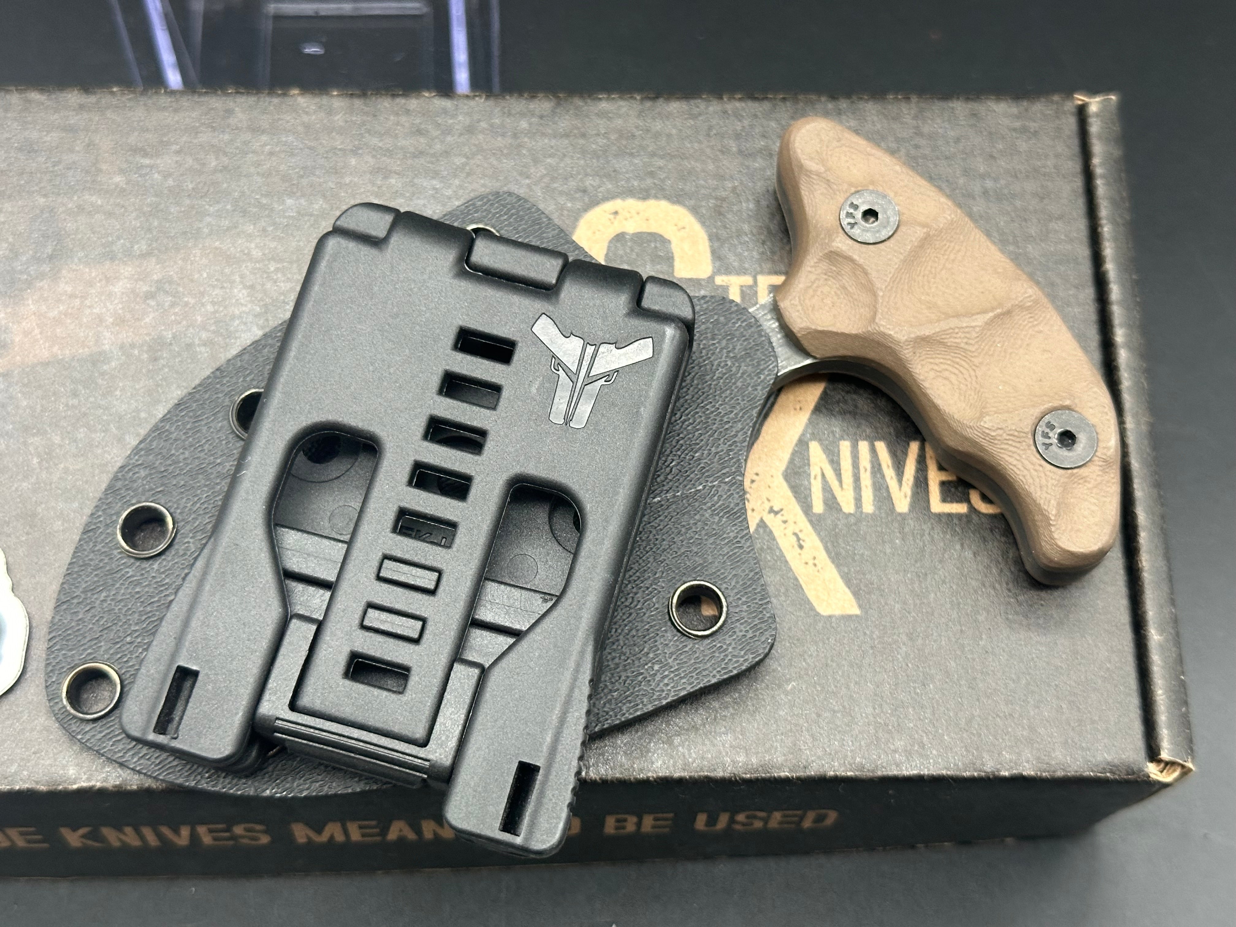 Stroup Knives SD1 Stabber Dagger Push Dagger - Tactical Self Defense Knife for Outdoor Survival, Camping & EDC | Compact Concealed Carry Blade with Sheath