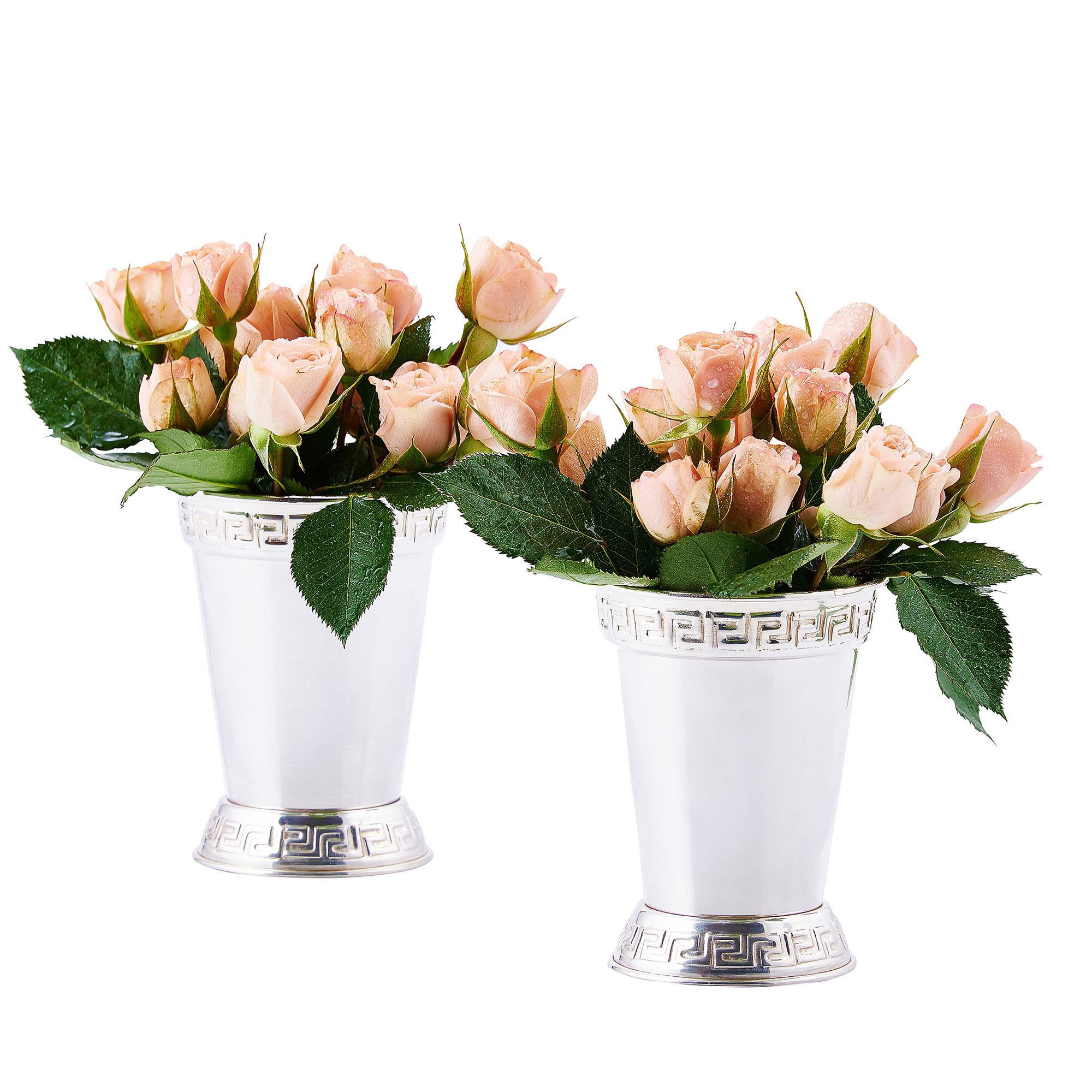 Old Dutch Mint Julep Cups Set of 2 - 12 oz Silver Plated Metal Cups for Cocktails, Iced Tea & Southern Drinks - Perfect for Kentucky Derby Parties & Summer Entertaining