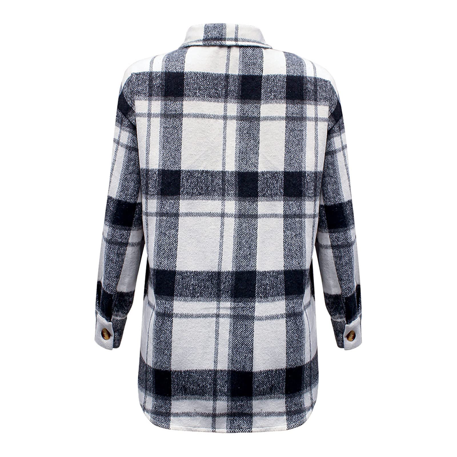 Women's Retro Plaid Blazer - Office & Casual Long Sleeve Jacket for Work & Outings