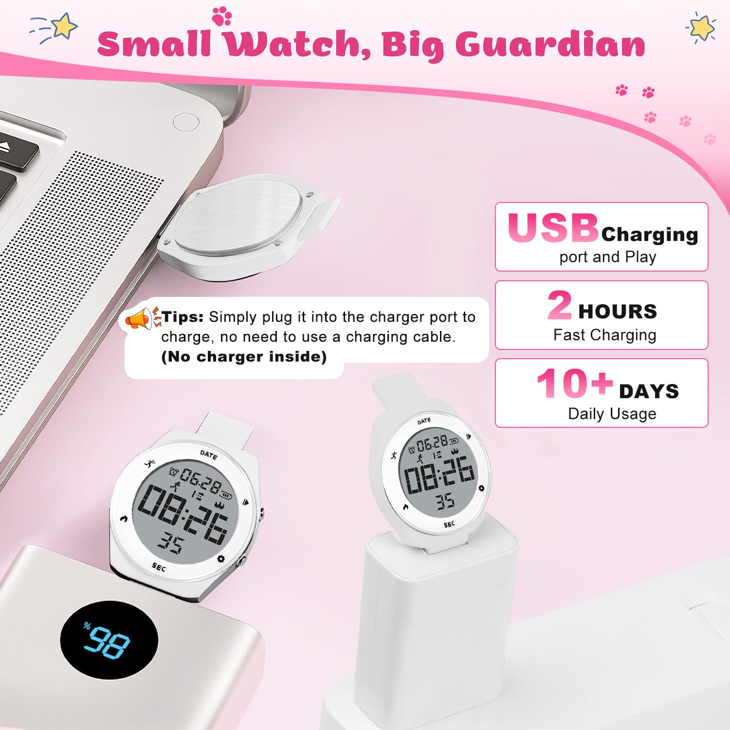 Kids Digital Sports Watch with Fitness Tracker - Waterproof Smart Watch for Girls & Boys Ages 5-14 - Pedometer, Alarm, Stopwatch (No App Needed) - Perfect Gift for Active Teens - Ideal for School, Sports & Outdoor Activities