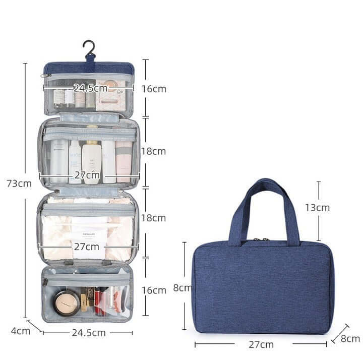 Waterproof Hanging Foldable Travel Toiletry Bag for Women & Men - Perfect for Camping, Gym, and Vacation Trips | A1352