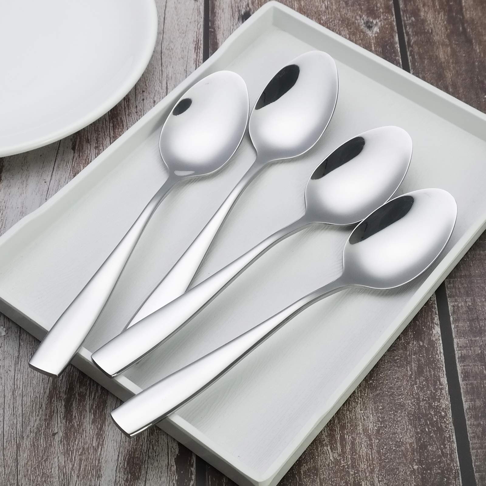 12-Piece Stainless Steel Dinner Spoons Set - Durable & Elegant Flatware for Restaurants, Home Dining, and Outdoor Picnics