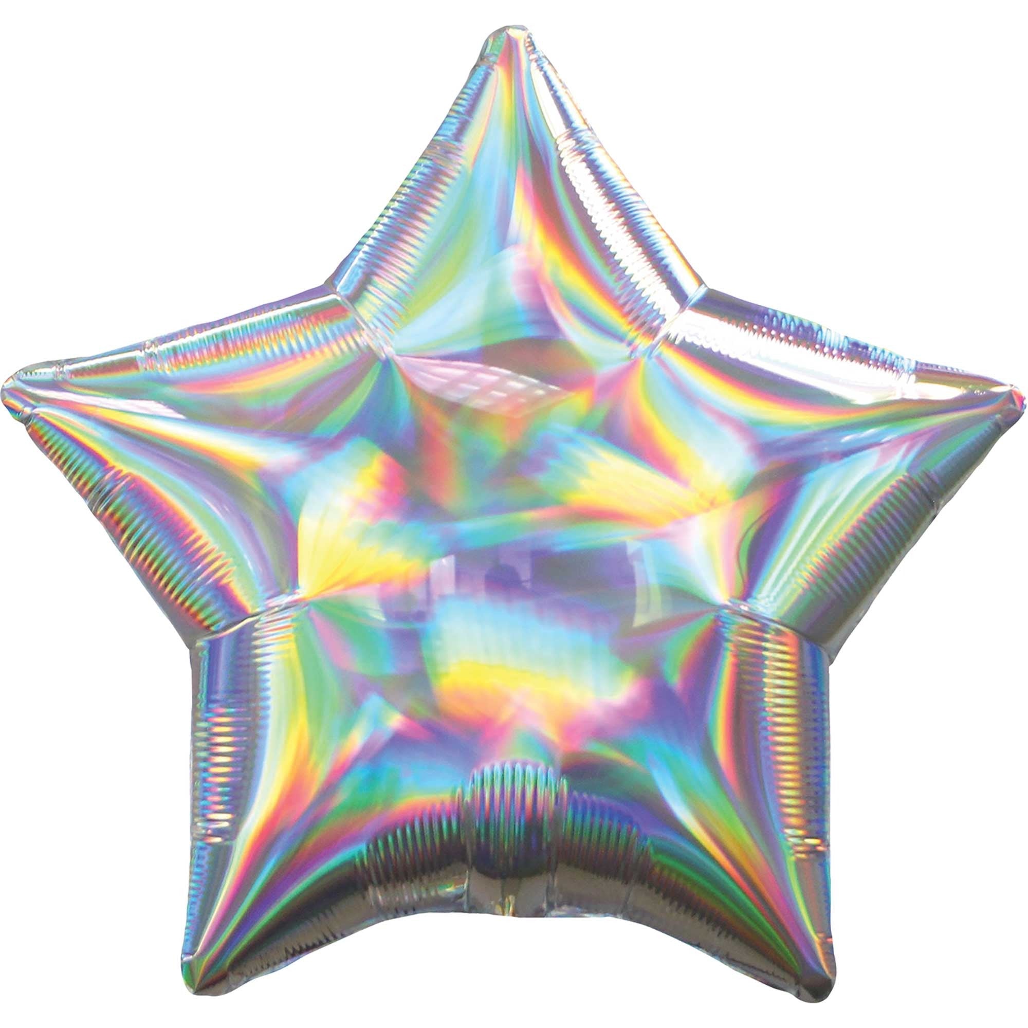 45cm Standard Holographic Iridescent Silver Star Balloon for Birthday Parties, Baby Showers, Wedding Decorations & Special Events