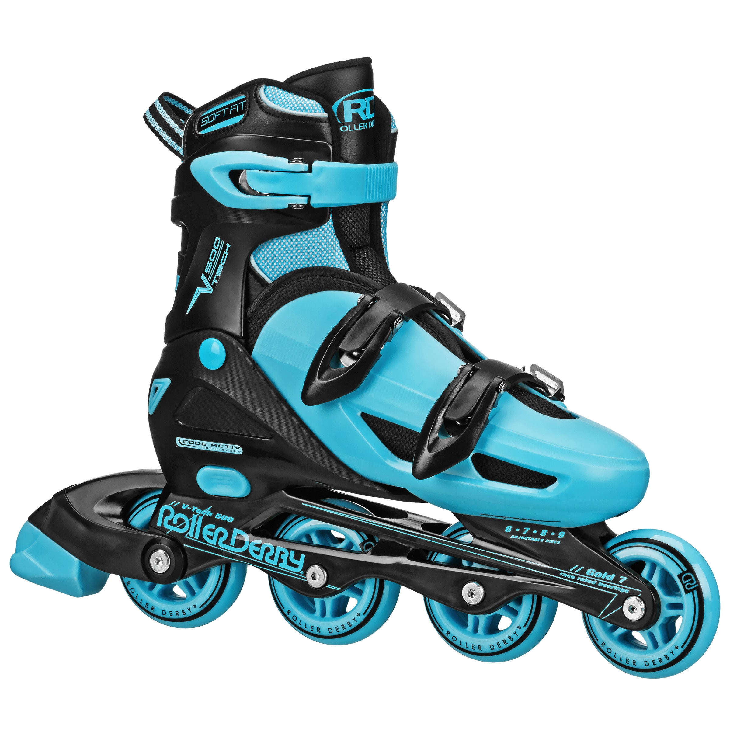 V Tech 500 Adjustable Men's Inline Skates for Adults - Perfect for Outdoor Fitness, Roller Hockey & Urban Skating