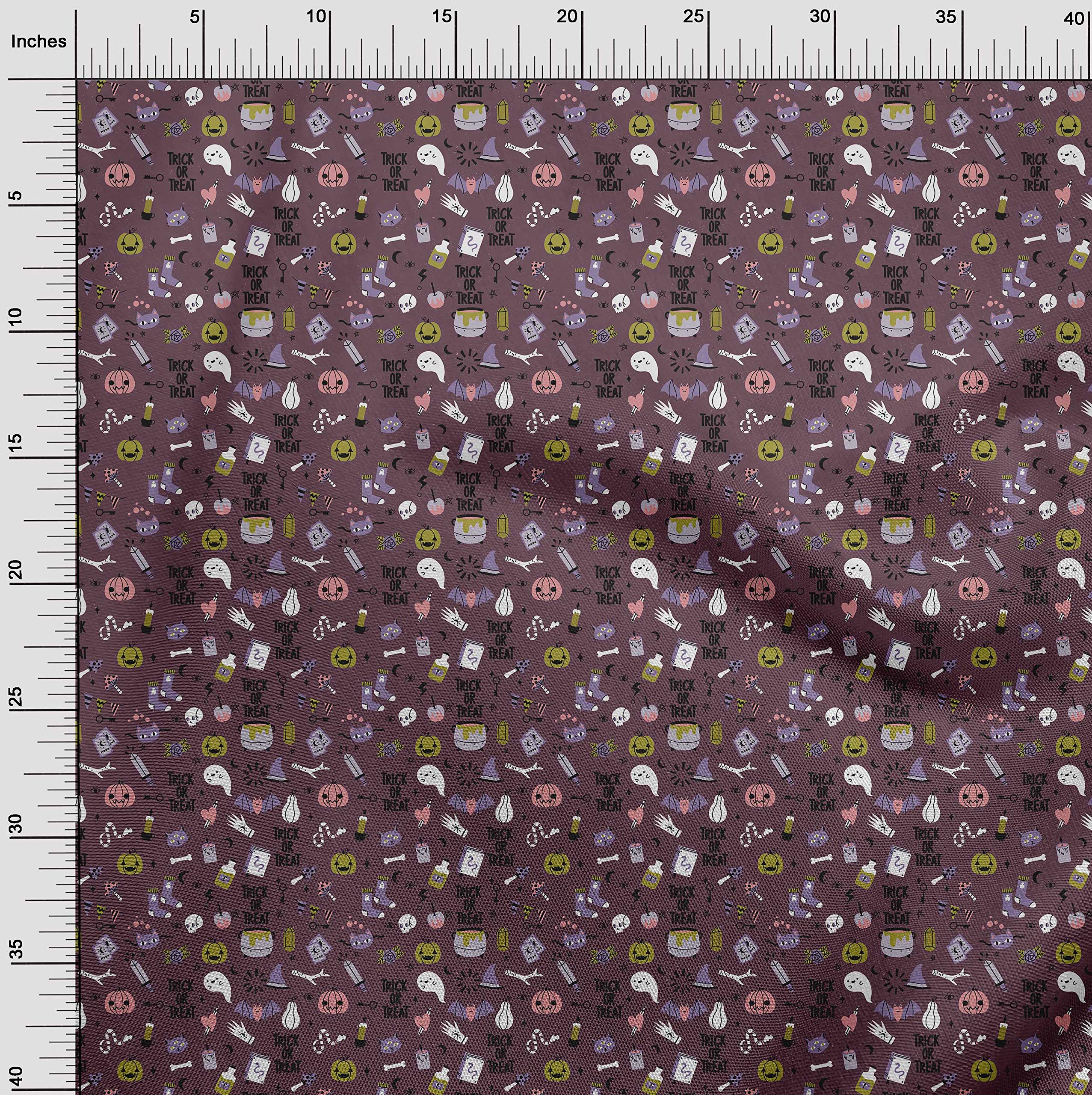 Velvet Plum Halloween Fabric by The Yard - 58