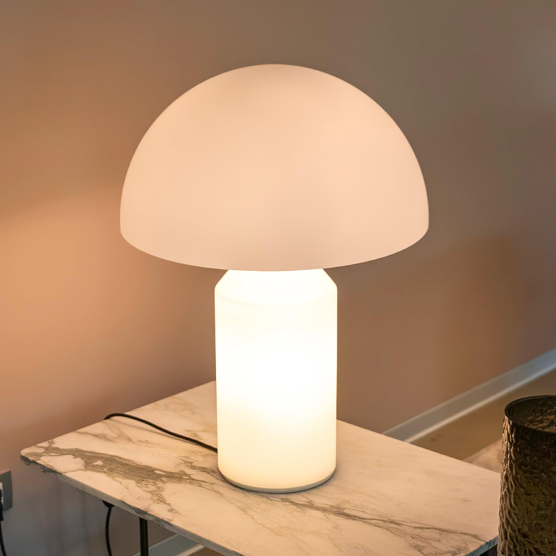 Atollo Glass Table Lamp - Modern LED Nightstand Lamp for Bedroom, Living Room & Office - Elegant Home Decor Lighting