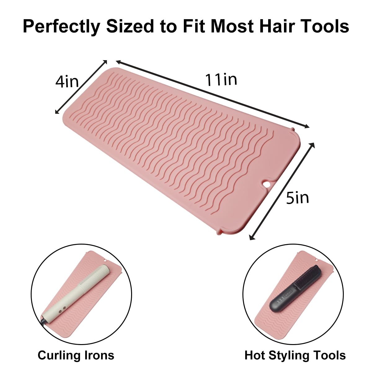 **Heat Resistant Silicone Mat for Hair Straightener & Curling Iron - 11