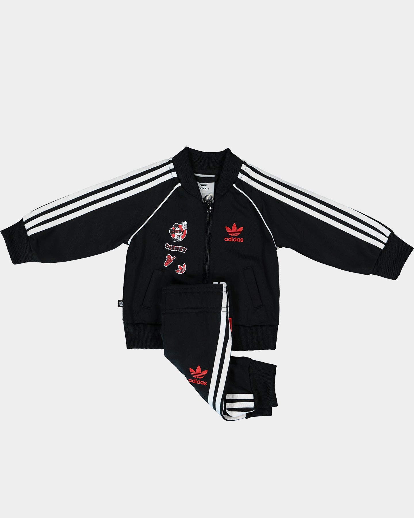 Adidas Kids' Disney Mickey And Friends SST Track Suit Set - Black | Boys & Girls Athletic Outfit for School, Sports & Play