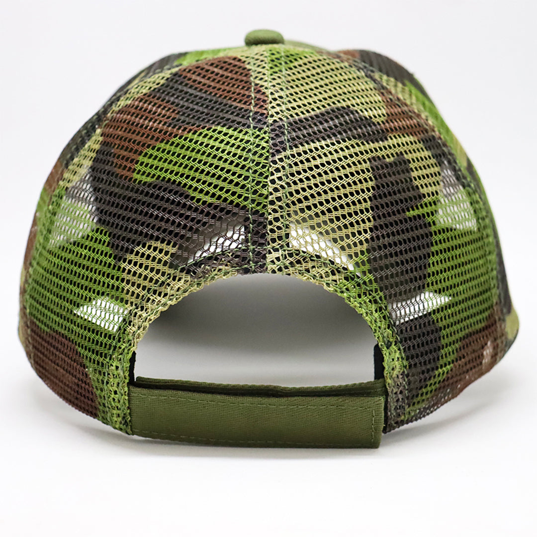 Future Looks Bright Army Green Camo Trucker Snapback Hat - Adjustable Baseball Cap for Outdoor, Casual & Streetwear Style