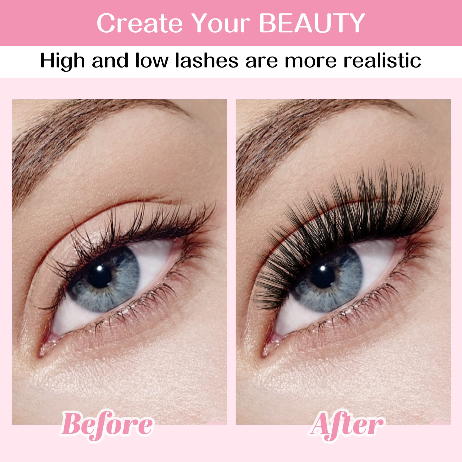 280 Pcs Individual Cluster Lashes 30D+40D D Curl 9-15mm Mix - DIY Eyelash Extension Kit for Natural Looking Volume at Home, Perfect for Daily Wear & Special Occasions