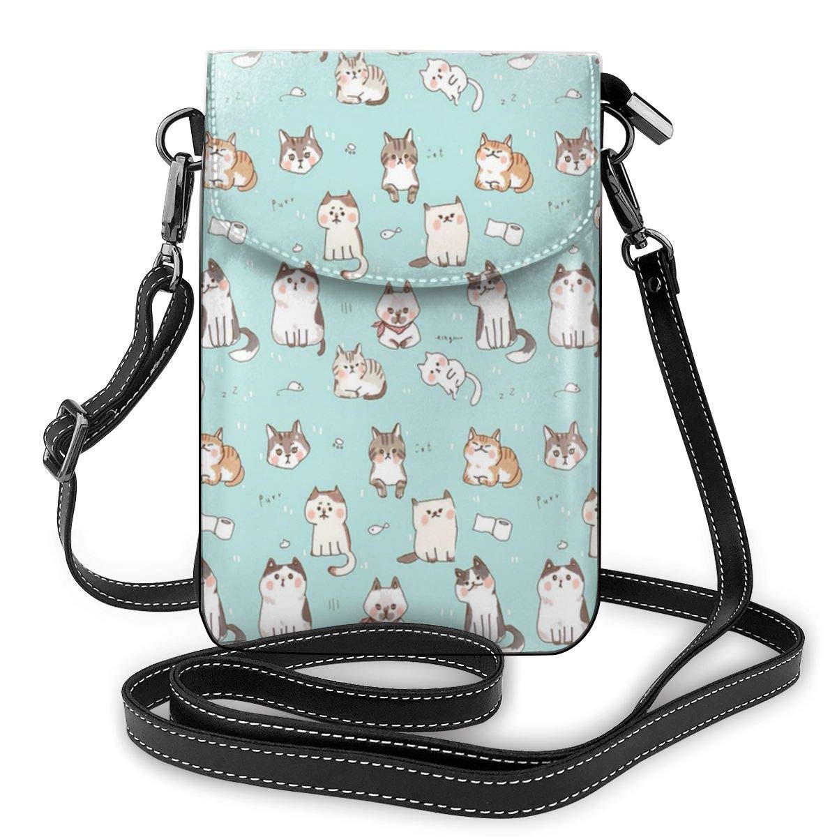 YongColer Fashion Small Crossbody Shoulder Bag - Cute Cat Phone Purse Wallet with Lightweight Roomy Pockets for Women Girls Teens | Perfect for Daily Use, Travel, Shopping & Outfits