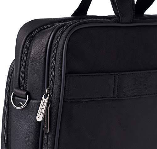 Premium Alpine Swiss Genuine Colombian Leather Messenger Bag - 15.6