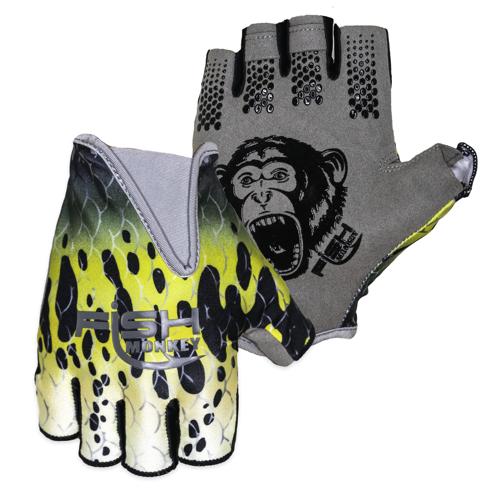 Fish Monkey FM18 Stubby Gloves - Durable Fishing Gloves for Saltwater & Freshwater - Non-Slip Grip, Cut-Resistant, UV Protection - Perfect for Kayak Fishing, Ice Fishing & Offshore Angling